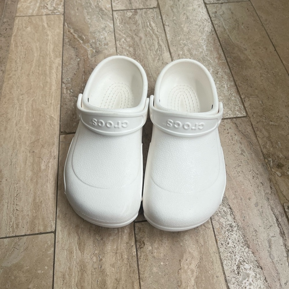 White bistro clog crocs